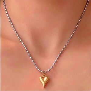 Gold Heart Pendant Necklace